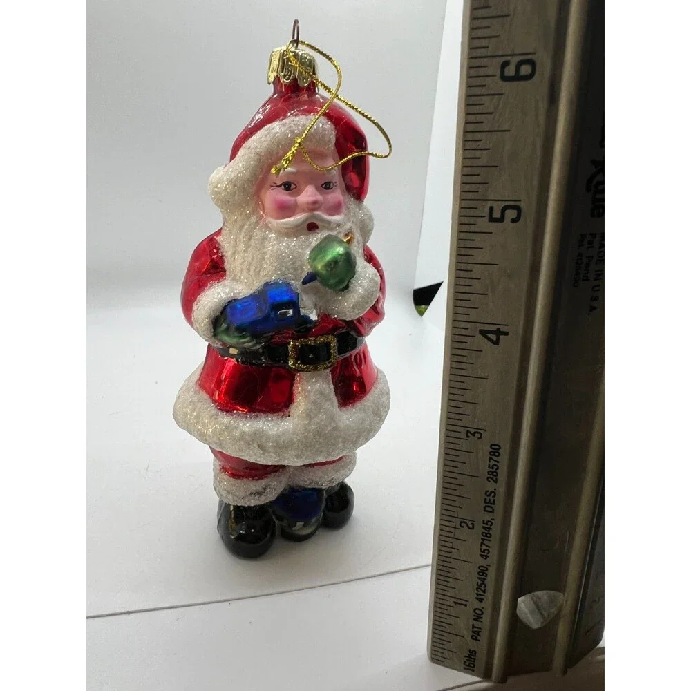 vintage Santa Blown Glass Christmas Tree Ornament 6